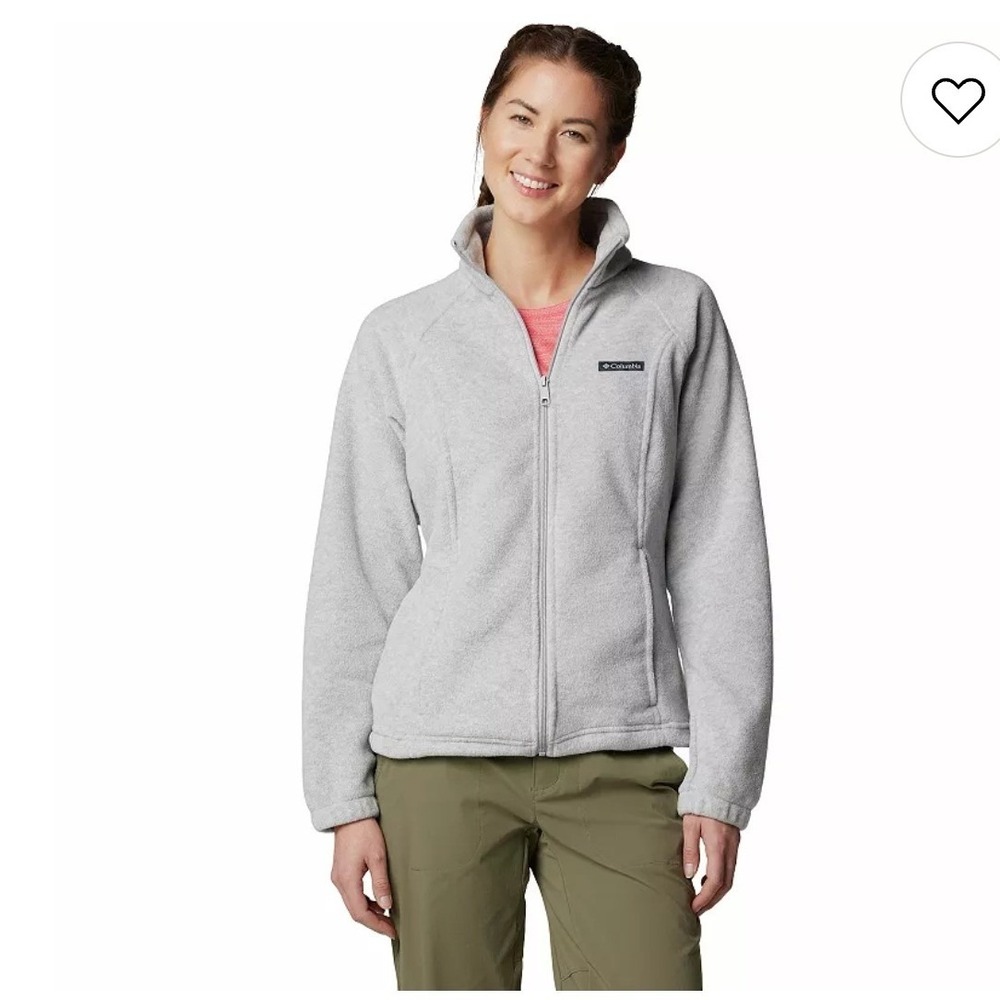 Columbia Benton Springs Full Zip Fleece Jacket Gray Womens Medium